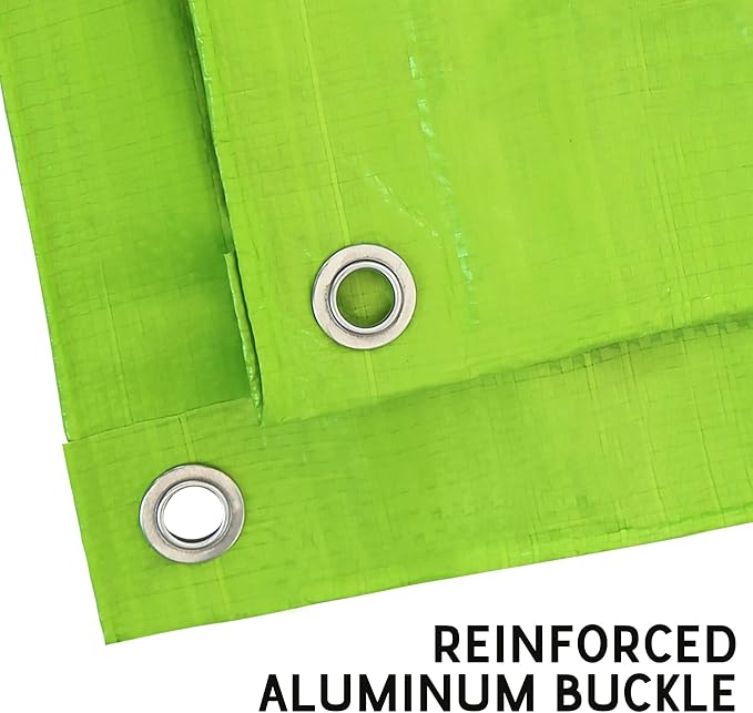 7 Mil Lime Green 8x10 Feet Tarp -Multifuctional Poly Tarp - Cover,Waterproof, UV Resistant, Weather Resistant