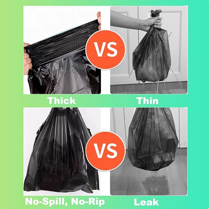 Portable Toilet Bags for Camping: 40 Liners Toilet Replacement Bags, 100% Compostable & Biodegradable, 8 Gallon Thickened Bucket Liner for Outdoor Boating Trip, Trash Bags Plastic Free