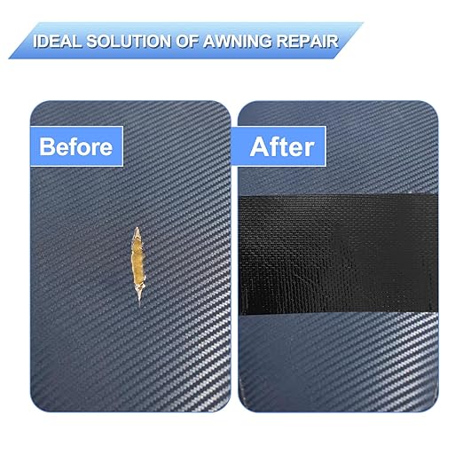 4.5Inch × 40FT RV Awning Repair Tape with Scissors, Outdoor Heavy Duty Repair Tape for Tarp, Tent, Boat Cover, Canvas, Sail Tape, Waterproof, UVproof and Heat-Resistant Tear Repair Pctch Kit