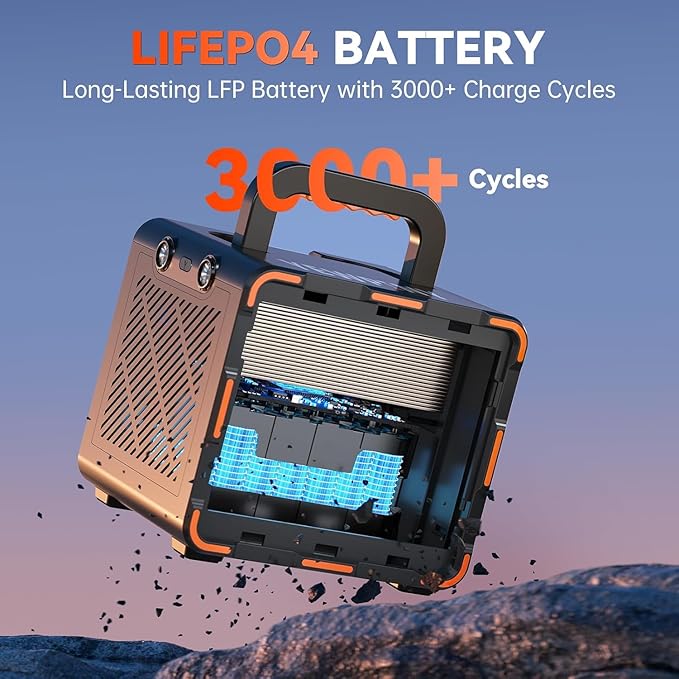 300W Solar Generator, 259Wh Portable Power Station EM300, 70,000mAh LiFePO4 Battery with 65W USB-C PD&Pure Sine Wave AC, Solar Charging for Camping,Home Backup,Emergency Power(SOS Light & LCD Display)