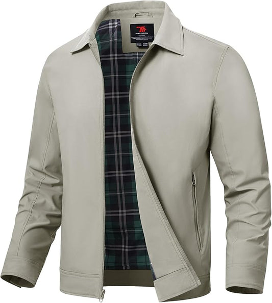 TBMPOY Men's Lightweight Jackets Casual Windbreaker Stylish Light Fall Spring Golf Work Dress Business