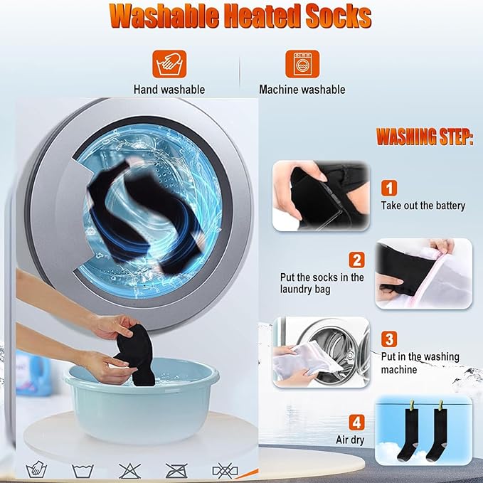 Heated Socks with App Control 5000mAh*2 Rechargeable Electric Heated Socks for Men Women Up to 9 Hours Washable Warm Socks for Outdoor Work Skiing Hunting Riding Hiking Cycling Camping Gifts