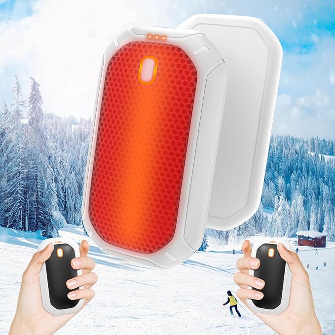 2 Pack Hand Warmers Rechargeable, 2025 New Portable Magnetic Electric with 12hrs Warmth, Double-Sided Heating Pocket Size for Outdoors, Camping - Winter Gifts for Women Men