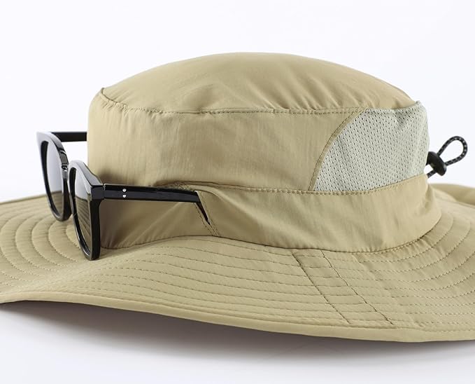 Home Prefer UPF 50+ Sun Hats for Men Women Wide Brim Fishing Hat with Neck Flap Summer Safari UV Protection Bucket Hat