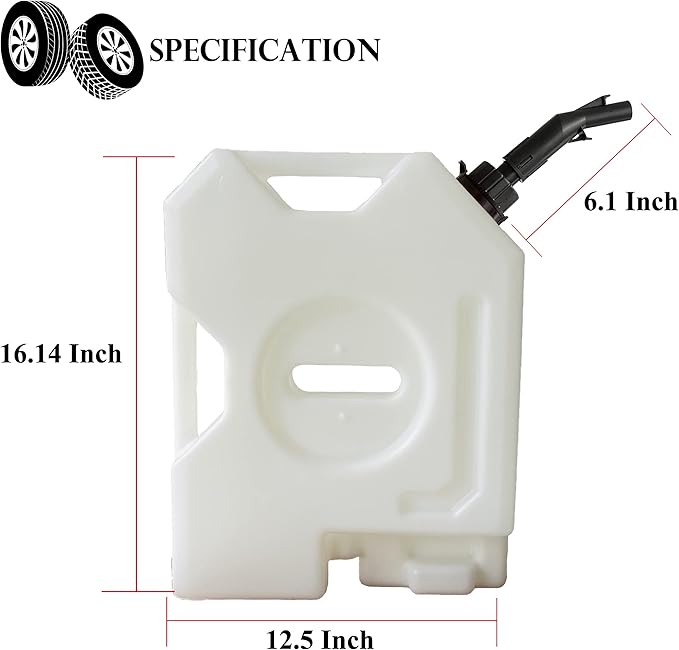 2-Gallon Water Container, White Water Can for Vehicles, Portable Water Tank (2 pcs)