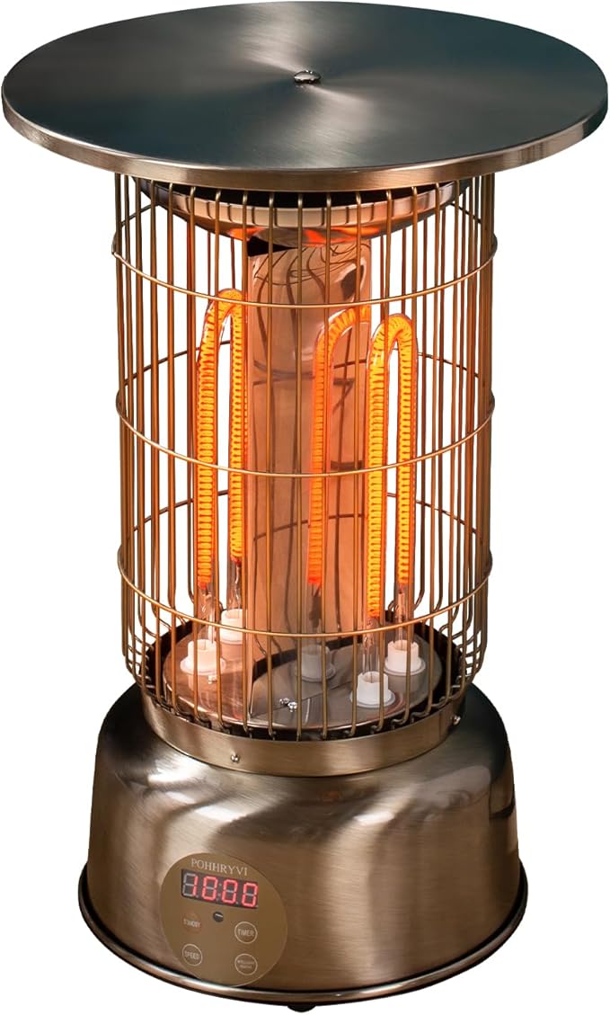 Space Heater, 2000W Electric Heaters Indoor Portable with Thermostat, High Efficiency Heating of Carbon Brazed Tubes Heater for Bedroom, Office and Indoor Use