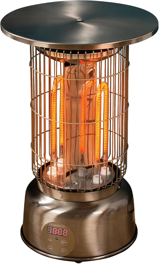 Space Heater, 2000W Electric Heaters Indoor Portable with Thermostat, High Efficiency Heating of Carbon Brazed Tubes Heater for Bedroom, Office and Indoor Use