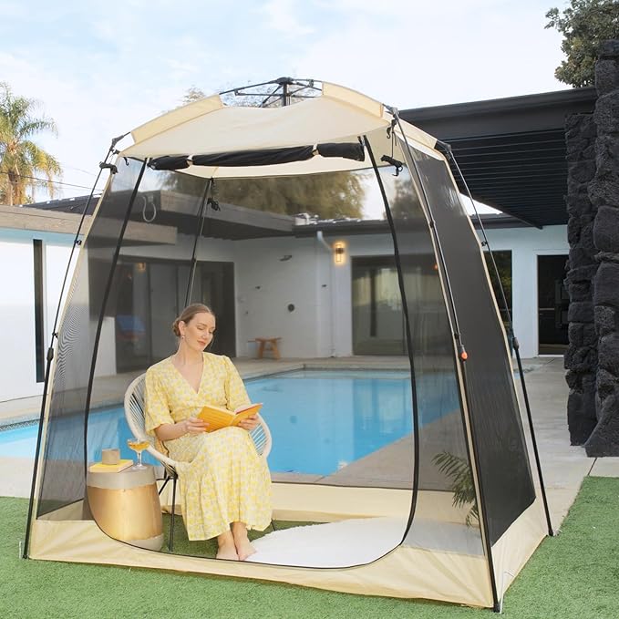 Alvantor Upgraded Screen House Gazebo, 2-4-6 Person Pop Up Screen Tent, Instant Screen Room with Carry Bag, Outdoor Mosquito Tent Camping, Sun Shade Shelter for Patio, Garden, Backyard, Deck