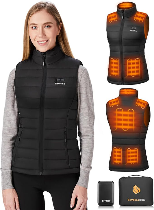 Heated Vest for Women with 16000mAh 7.4V Battery Pack Included，Warming Women's Heated Vest Electric Rechargeable