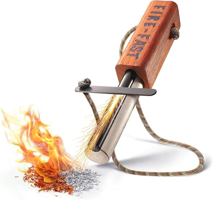 Fire-Fast Trekker. Best Emergency Waterproof Survival Fire Starter. Magnesium and Euro Fire Steel Ferro Rod. Compact Durable Tool for Bushcraft, Camping, Backpacking, Hiking, Hunting, or Bug Out Bag