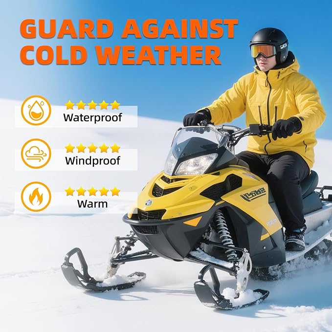Heated Gloves, Electric Gloves Heated for Men/Women Rechargeable, Waterproof Work Motorcycle Glove for Winter Outdoor
