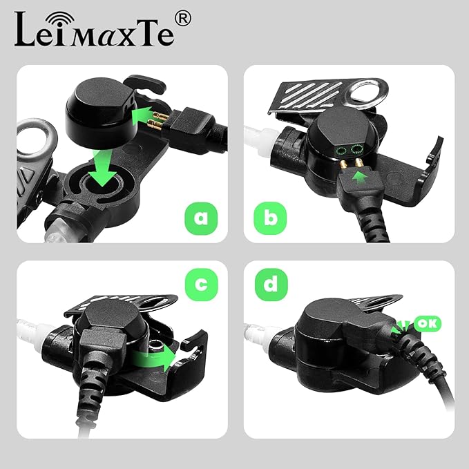 XPR 3500e 3300e Earpiece for Motorola Radio XPR3500 XPR3000 XPR3300 with Mic PTT XPR 3300 3500 3300e 3500e Walkie Talkie Headset Security Acoustic Tube Surveillance Headphone (2 PCS)