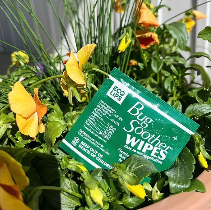 Bug Soother Wipes (15 ct) - Natural Insect, Gnat and Mosquito Repellent & Deterrent - 100% DEET-Free Safe Bug Wipes for Adults, Kids, & Pets - Made in USA