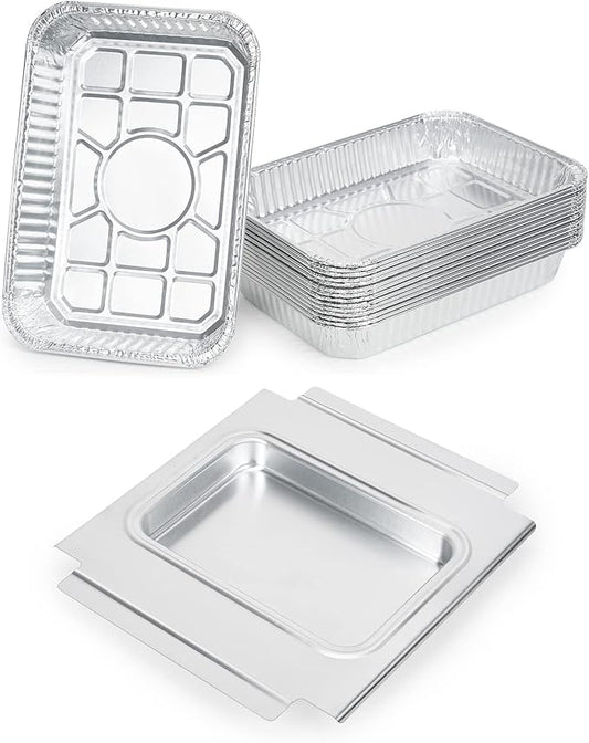 Stanbroil Grill Drip Pan with 15-Pack Foil Liners for Weber Q200 Q300 Q220 Q240 Q2000 Q3000 Q320 Q3200 Series Gas Grill, Replacement Part for Weber 80580 41877