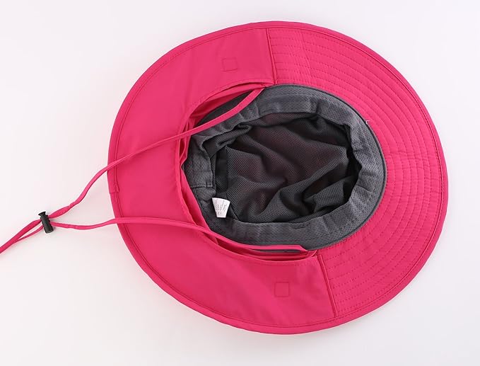 Home Prefer Outdoor UPF50+ Mesh Sun Hat Wide Brim Fishing Hat with Neck Flap Sun Hat for Men Women