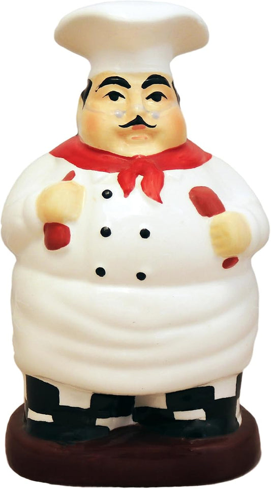 ACK Fat Chef Hand Painted Ceramic Utensil Jar, Utensil Holder, Modern Kitchen Decor, Kitchen Storage for Spoon, and More