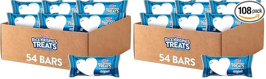 Rice Krispies Treats Crispy Marshmallow Squares, Kids Snacks, Snack Bars, Original (54 Bars) (Pack of 2)
