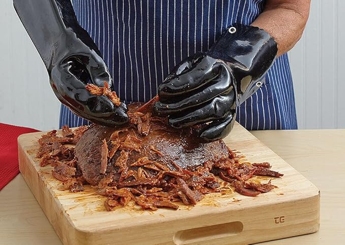 Mr Bar-B-Q Insulated BBQ Gloves, Up to 220F High-Heat Resistant, Light & Flexible Rubber Barbecue Gloves, Grilling Glove for Outdoor Cooking & Oven, Fire Pits, Grill for Restaurants & Camping - 40111Y