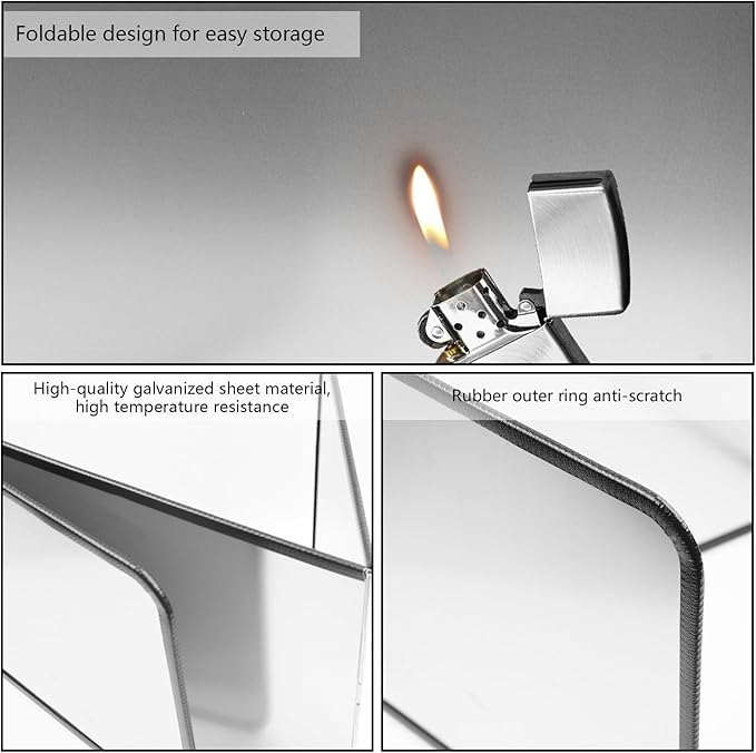 Splatter Guard for Frying Non-Stick 3 Sided Foldable Grease Splatter Screen Stainless Steel Backsplash Anti Splatter Shield Guard for Stove Screen Protector for Frying Stove Top Wall Easy to Clean M