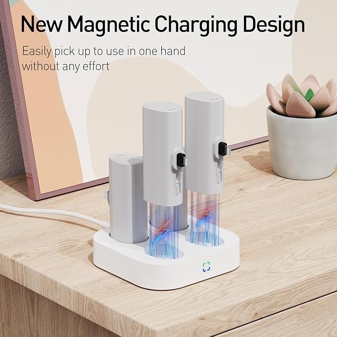 Family Small Portable Charger 4000mAh 4 Packs Charging Station Set, Shared Power Bank Kit Compatible with iPhone 14 Series(2 Pack) and USB-C iPhone 15 Series(2 Pack) Battery Pack for Travel, Party
