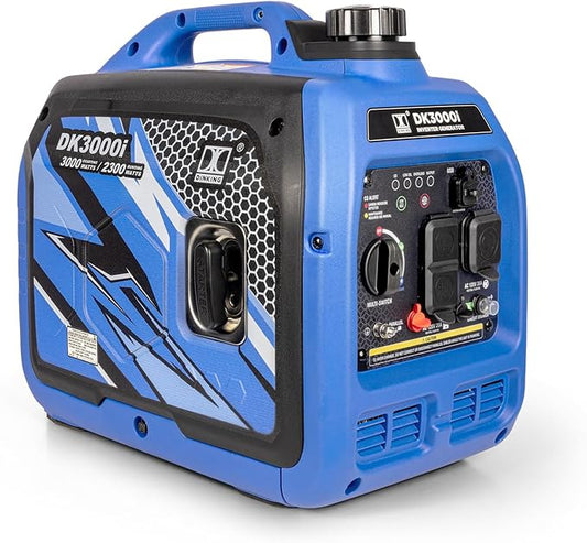 DK 3000W Inverter Generator, Gas Powered, Portable & Quiet, Long Run Time, CO Alert, for Backup Outdoor RV Trailer Car Camping (DK3000i)