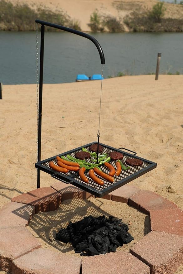 GameMaker Gravity Grill Extension Pole – Portable Cooking Grill Attachment for Campfires, Firepits & Open Flame Cooking – Ideal for Camping, Outdoor Fire Rings & Grilling on the Go