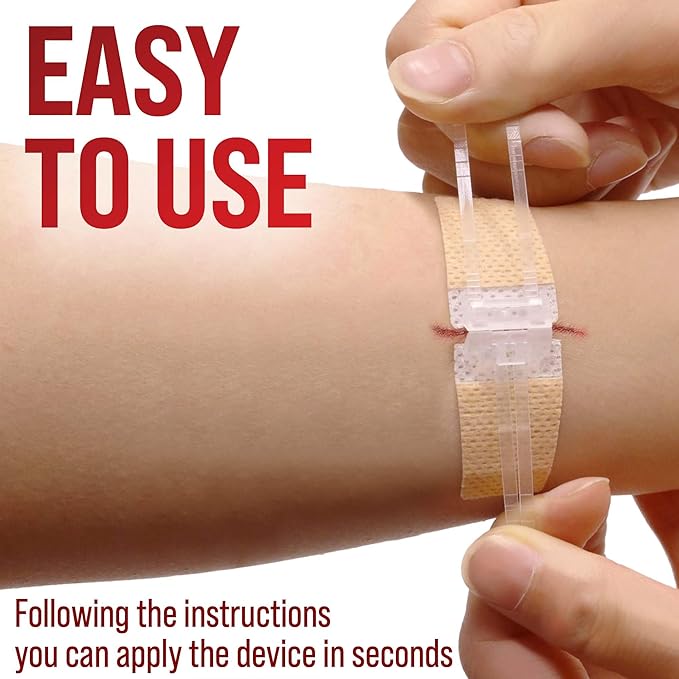 Emergency Wound Closure Strips - 11pk - 2 Types Easy to Use Butterfly Bandages - Stitchless & Painless Laceration Closure Kit