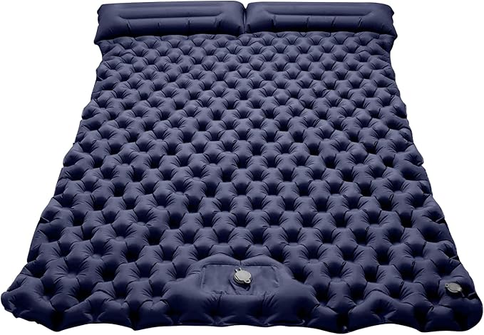 Ergocar Camping Sleeping Pad, Thick Inflatable Sleeping Pad with Pillow, Built-in Pump, Lightweight Camping Inflatable Mattress with Waterproof Nylon Fabric, Suitable for Camping, Backpacking, Hiking