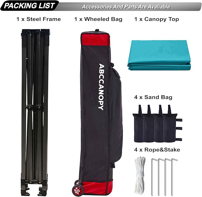 ABCCANOPY Patio Pop Up Canopy Tent 10x10 Commercial-Series (Turquoise)