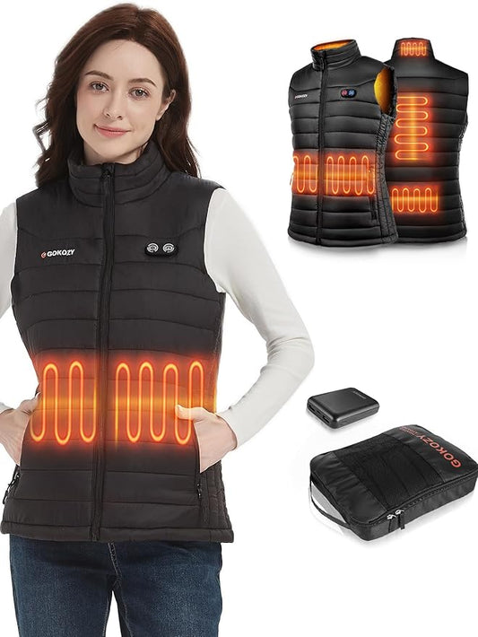 Heated Vest for Women with Battery Pack-Women's Lightweight Heating Vest Outer-wear