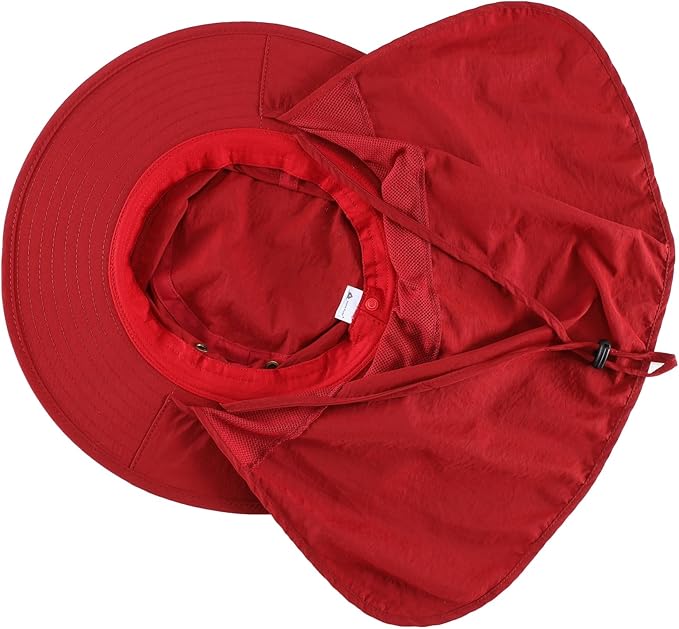 Home Prefer UPF50 Mens Sun Hat with Neck Flap Quick Dry UV Protection Cap Womens Wide Brim Fishing Hat Neck Flap Beach Garden