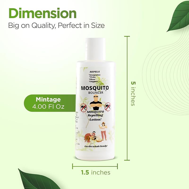 "Mosquito Bouncer Lotion" 4 fl. oz. (pack of 1) A natural, soothing, non toxic, lotion to keep Mosquitos, Ticks, Fleas, and Chiggers, away from you and your family.