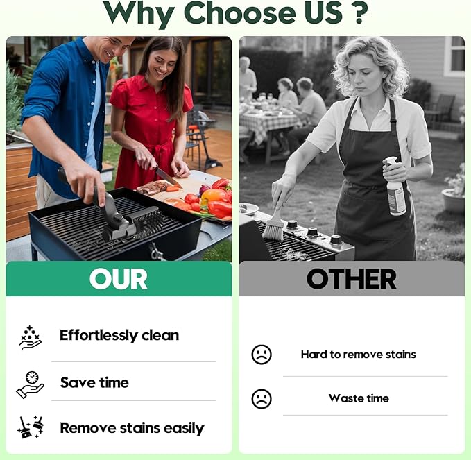 Juome Electric Grill Brush for Outdoor Grill, Cordless Rechargeable BBQ Grill Cleaner with 180°Adjustable Angle, Grill Cleaning Brush Kit with Grill Scraper, BBQ Grill Tools Accessories