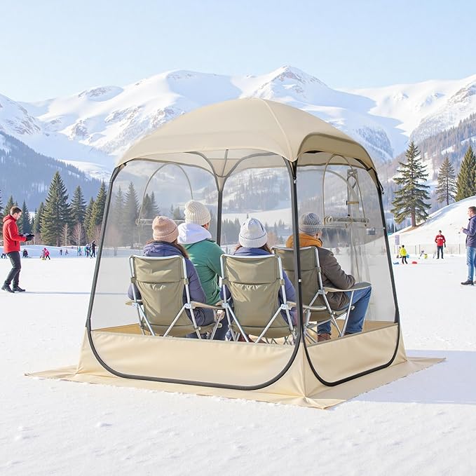VEVOR Pop up Sports Tent, 4 Sizes Optional Clear Bubble Tent for 1-6 Person, Waterproof Outdoor Pod with Floor Mat & Top Cover, Garden Igloo Dome Tents Camping Shelter for Sports Watching