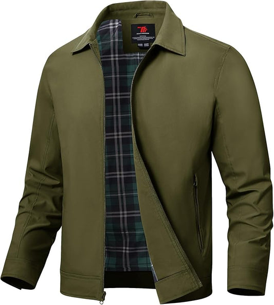 TBMPOY Men's Lightweight Jackets Casual Windbreaker Stylish Light Fall Spring Golf Work Dress Business