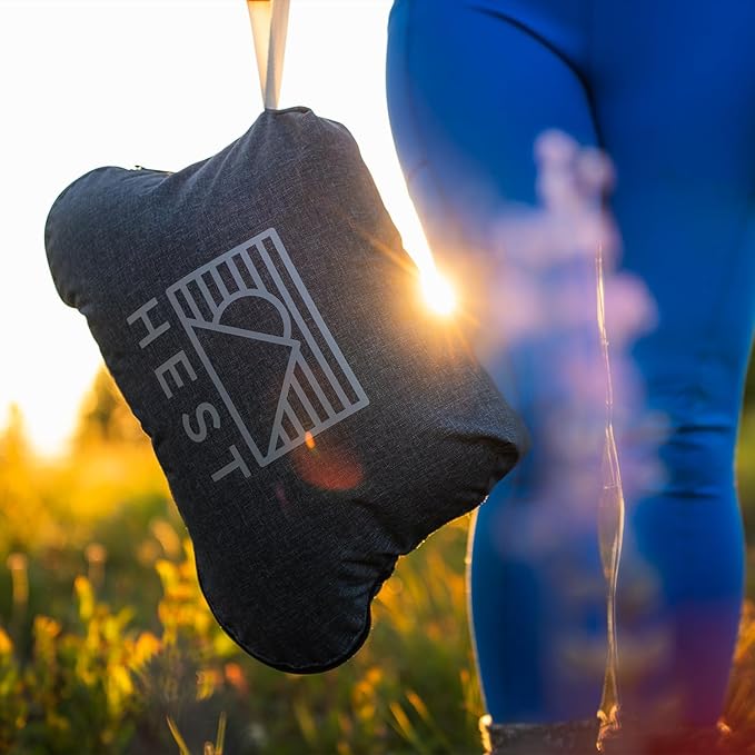 HEST Camping Pillow - Temperature Resilient, Memory Foam, Packable Travel Pillow
