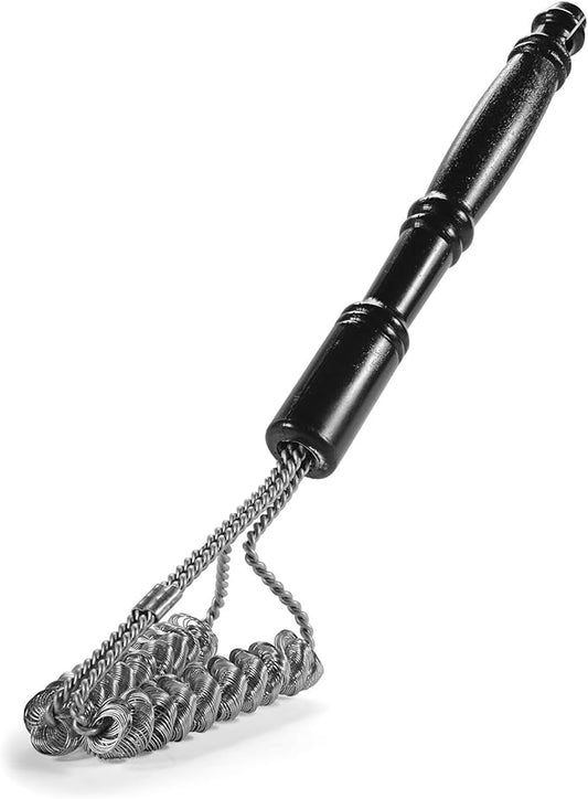 Brushtech Double Helix Safety Flat-Top Griddle Brush - Non-Toxic Grill Cleaning Brush with Galvanized Steel Springs - Heavy-Duty BBQ Grill Cleaner, Great Gifts for Him, Made in USA