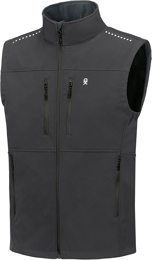 Little Donkey Andy Men's Golf Vest Warm Fleece Lining Hiking Vests Zip Up Sleeveless Outerwear Jacket