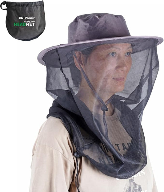 Mosquito Head Net Hat Sun Safari Hats with Hidden Net Mesh Mask for Fishing Hiking Camping Climbing