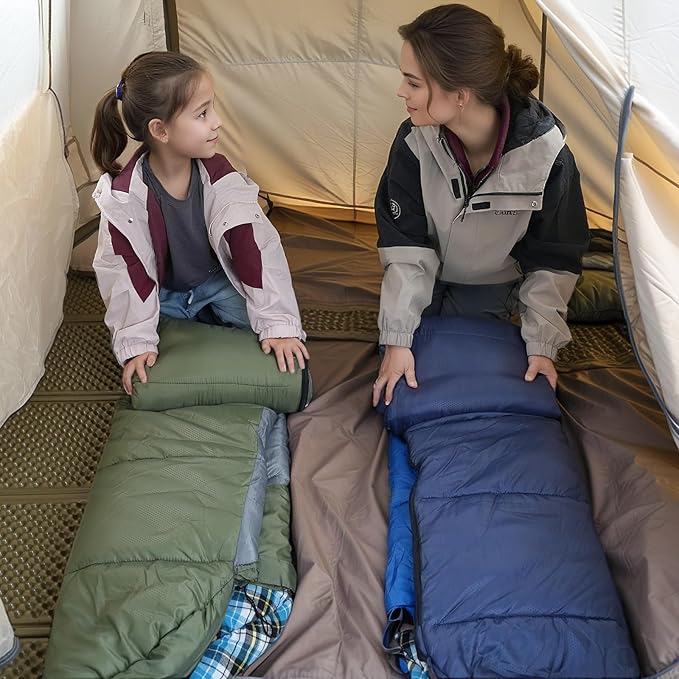 Cotton Flannel Liner Sleeping Bag for Adults Teens Kids, Cold Weather & Warm, 3-4 Seasons, Lightweight Compact Camping Essentials Equipment, Hiking, Outdoor, Travel