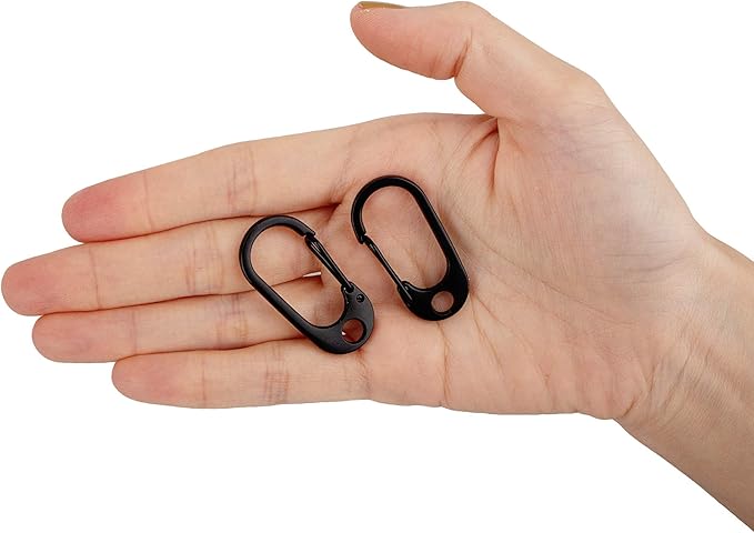 SWATOM Small Mini Carabiner Clip Tiny Spring Snap Hook Keychains Micro Carabiners for Paracord EDC Alloy Key Rings Outdoor Hiking Fishing Camping Backpack Accessories
