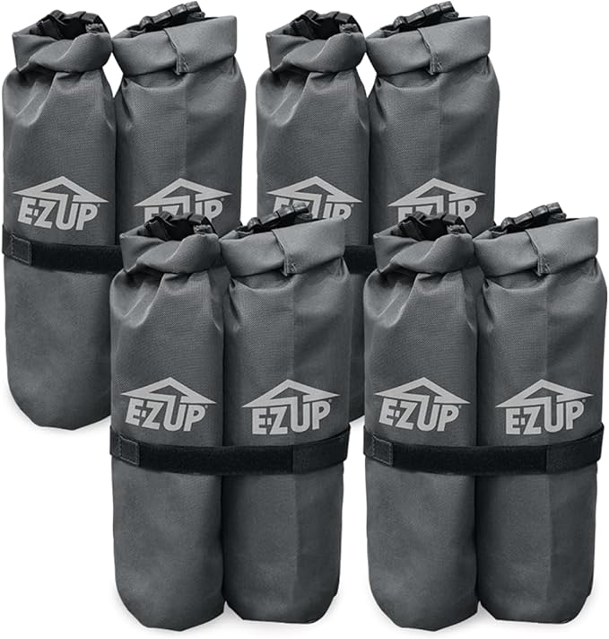 E-Z UP Envoy Plus 10’ x 10’ Pop-Up Canopy Tent, Royal Blue Top, Sidewall, Weight Bags, Roller Bag, E-Z Clips, Gear Loft