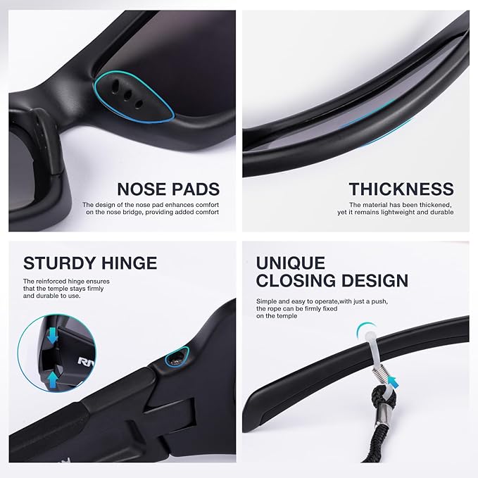 RIVBOS Polarized Sunglasses UV400 Protection for Men's and Women's Fishing, Cycling, and Outdoor Activities RB832