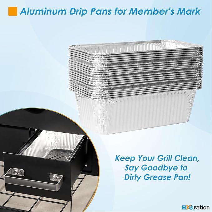 20-Pack Aluminum Drip Liner for Members Mark Grill Parts, Grease Catcher Drip Liner for Member's Mark 4-Burner Outdoor Flat Top Griddle and Pro Series 5-Burner Griddle Grease Tray