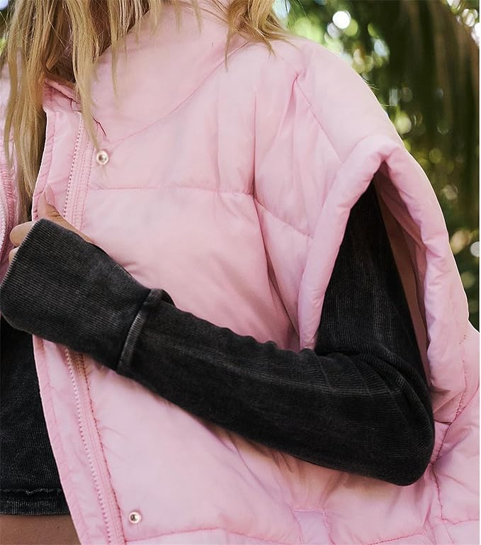 Ainangua Women's Puffer Vest Stand Collar Zipper Sleeveless Jackets Winter Lightweight Vests Warm Padded Jacket Coat