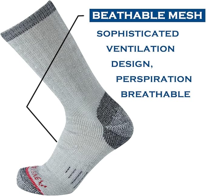 Merino Wool Men Crew Socks Warm Socks Athletic Socks for Men, Suitable for Hiking,Trekking,Camping …