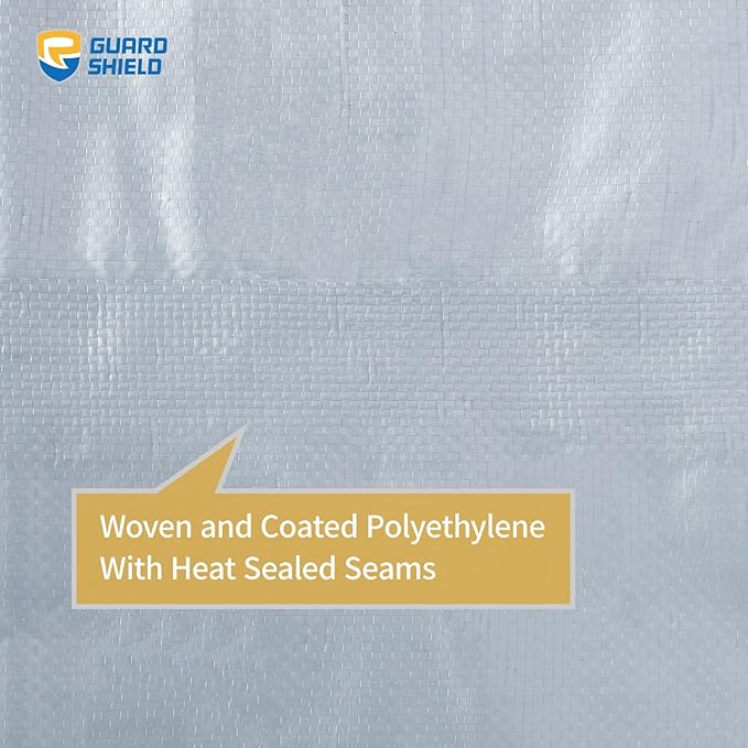 GUARD SHIELD Silver Tarp Waterproof 16x20 Feet Medium Duty All Purpose Poly Tarps Cover 7mil