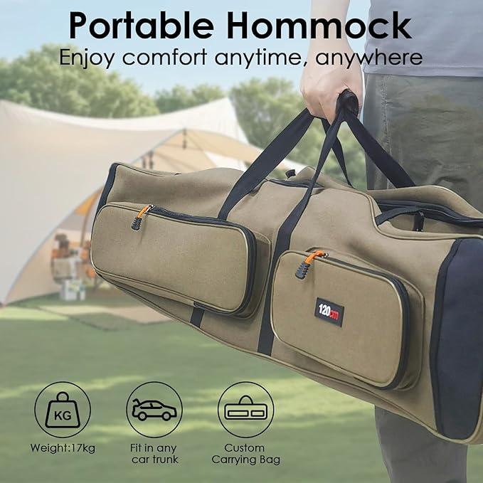 Portable Hammock with Quick Setup Folding Stand & Adjustable Sunshade Canopy & Storage Bag - Adult/Child Hammock Chair - Heavy Duty Hammock for Camping Home Garden Hotel Outside Beach Forest Grasslan