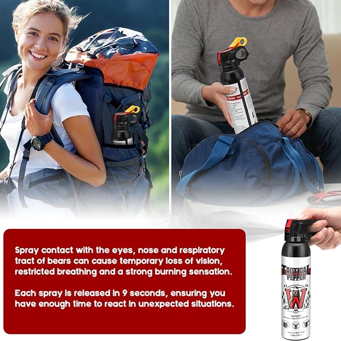Powerful Compact Pepper Spray, Outdoor Personal Protection, Maximum Strength for Camping, Hiking, Outdoor Activities