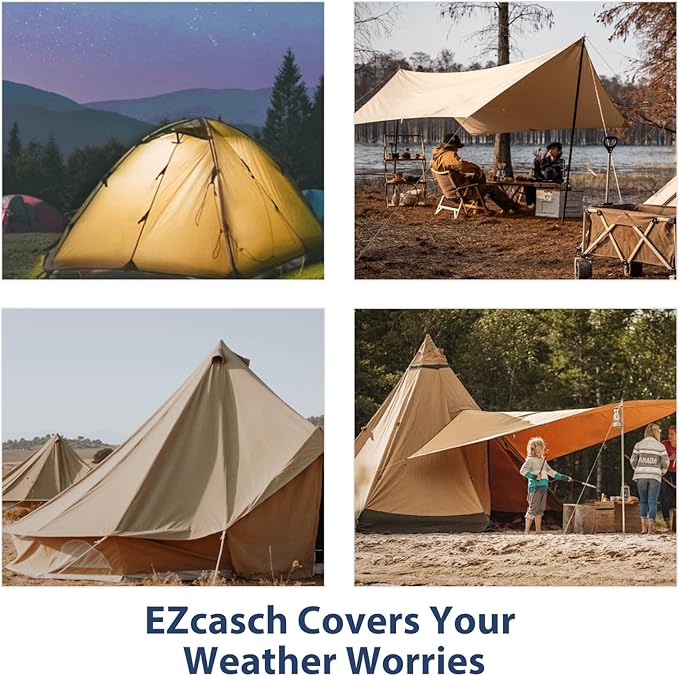 6’x8’ Canvas Tarps Heavy Duty Waterproof Tarpaulins with Aluminum Grommets,UV Resistant, 22Mil Multipurpose Drop Cloth, 14oz Cover Sheet for Outdoor and Indoor Use with Ropes Yellow